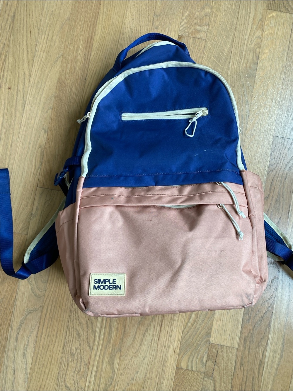 Simple Modern Navy and Blush Two-Tone Kids Backpack